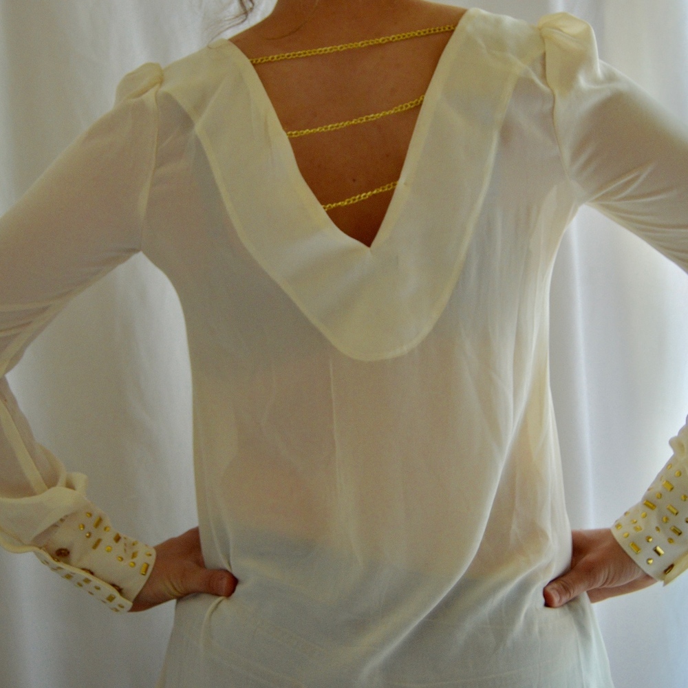 Small Cream and Gold Blouse